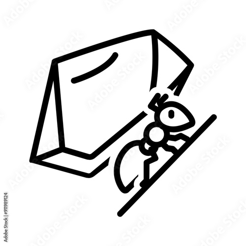 Vector black line icon for Hard work