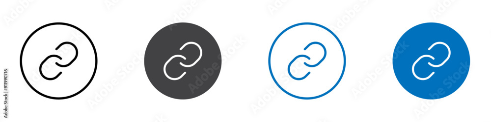 Link icon Symbol collection thin outline set Link icon Symbol collection thin outline set
