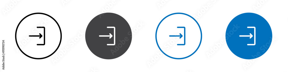 Login icon Symbol collection thin outline set Login icon Symbol collection thin outline set