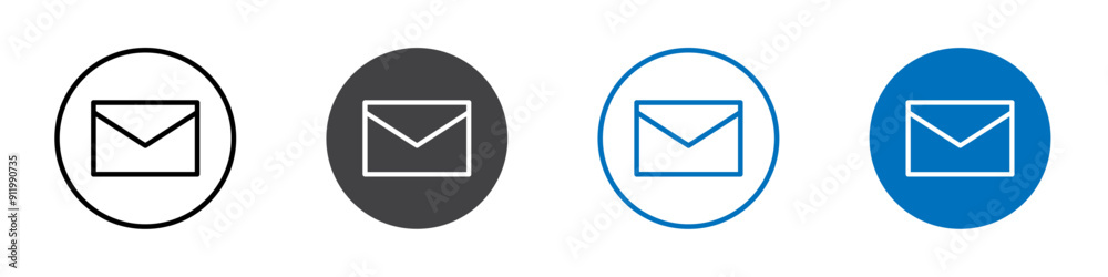 Mail icon Symbol collection thin outline set Mail icon Symbol collection thin outline set