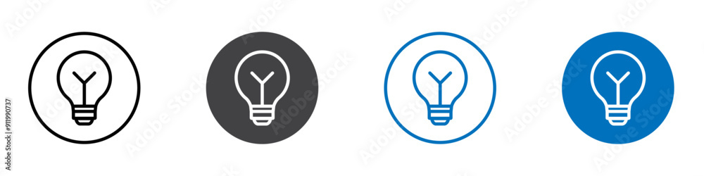 Light bulb icon Symbol collection thin outline set Light bulb icon Symbol collection thin outline set