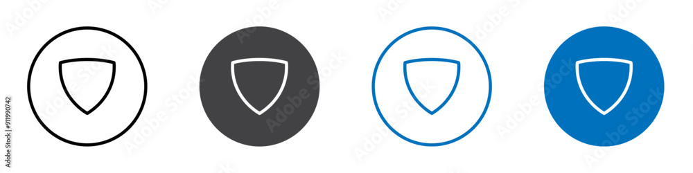 Shield icon Symbol collection thin outline set Shield icon Symbol collection thin outline set
