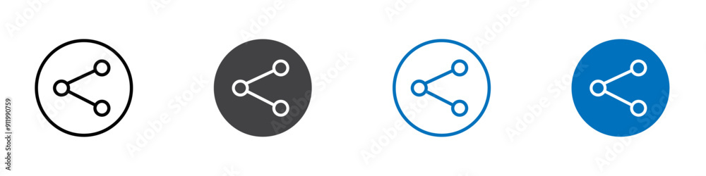 Social Share icon Symbol collection thin outline set Social Share icon Symbol collection thin outline set