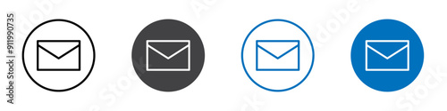 Mail icon Symbol collection thin outline set