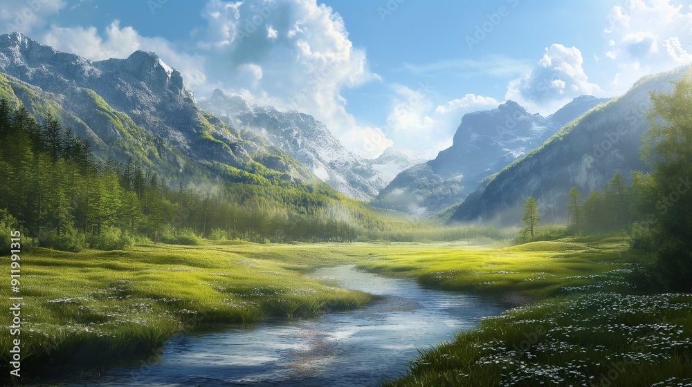 Fototapeta premium beautiful mountain valley