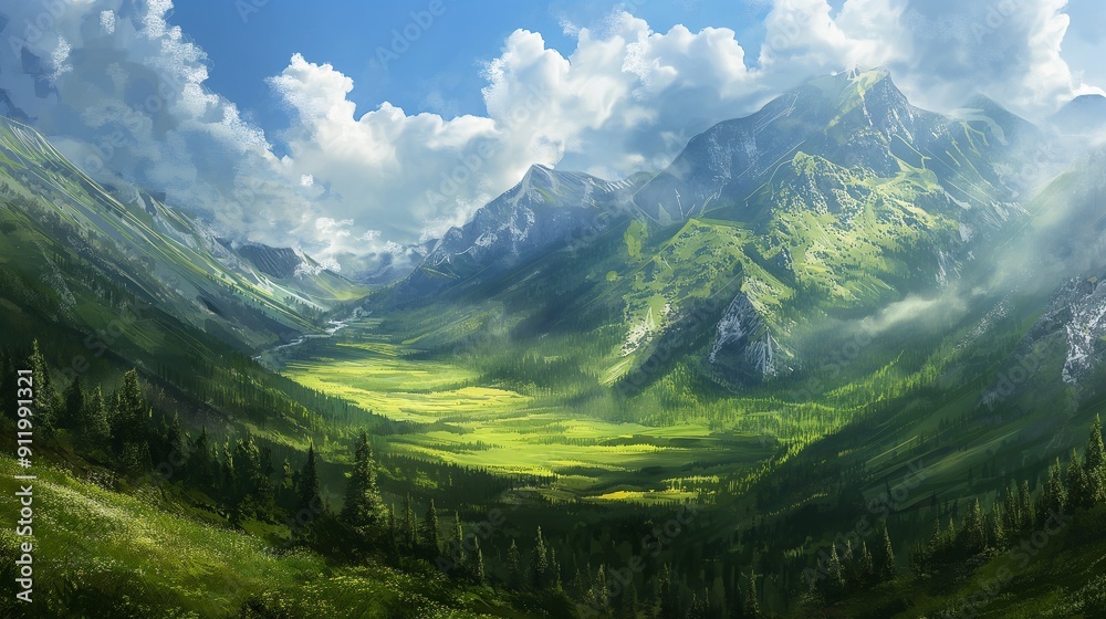 Fototapeta premium beautiful mountain valley