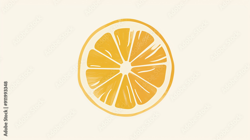 Minimalistic Illustration of a Lemon Slice on a Light Background Minimalistic Illustration of a Lemon Slice on a Light Background
