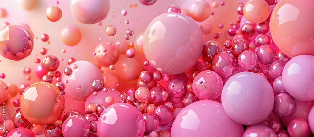 Vibrant Abstract Background with Pink and Red Spheres in a Dynamic Composition Vibrant Abstract Background with Pink and Red Spheres in a Dynamic Composition