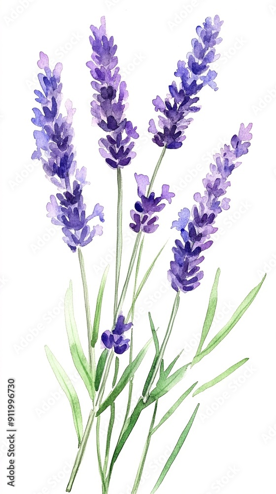 lavender flower in watercolor lavender flower in watercolor