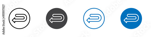 Return icon Logo sign in thin line outline