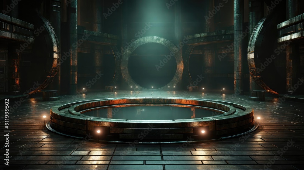 A digital artwork of a futuristic space station interior, featuring metallic structures and intricate design elements. A digital artwork of a futuristic space station interior, featuring metallic structures and intricate design elements.