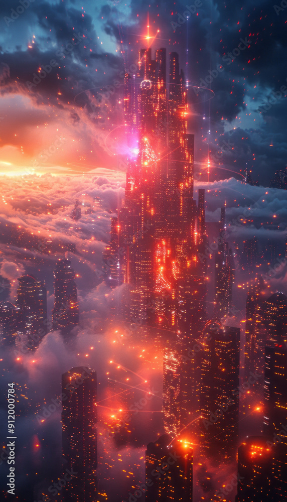 Fototapeta premium Big data on internet upload and download progress. futuristic digital technology.generative ai