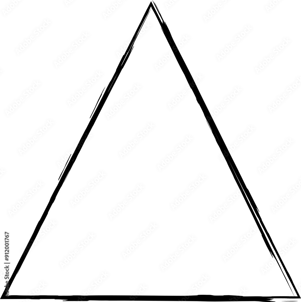 Triangle frame brush strokes. Grunge texture stamp Triangle frame brush strokes. Grunge texture stamp
