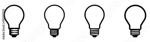 Light bulb icon. Light bulb vector icon. Idea icon. Lamp concept. Light bulb, isolated in modern simple flat design. Vector EPS 10