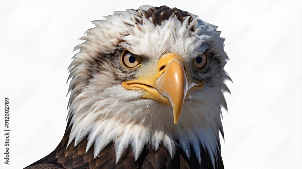 Obraz premium A Close Up Portrait of a Bald Eagle Isolated