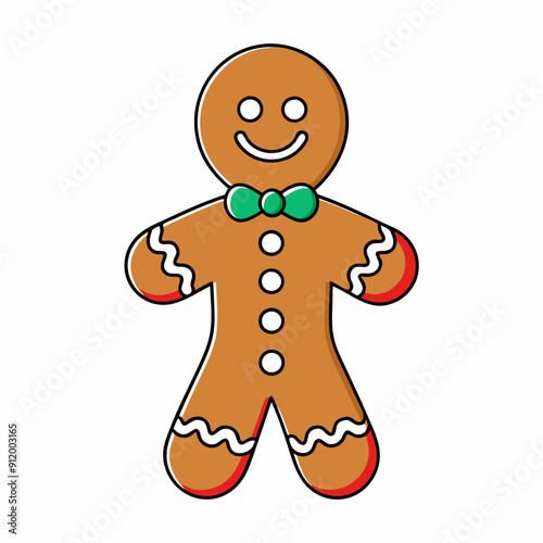 gingerbread man isolated on white, gingerbread person vector illustration, Christmas gingerbread vector art, christmas gingerbread man with house silhouette, ingerbread vector icon, eps