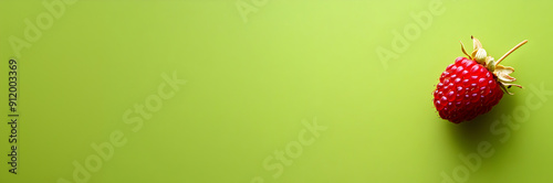 Tayberry fruit web banner. Tayberry fruit isolated on green background with copy space. photo