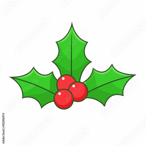 christmas holly berry isolated on white, christmas holly vector illustration, Christmas holly vector art, christmas holly silhouette, holly vector icon, eps