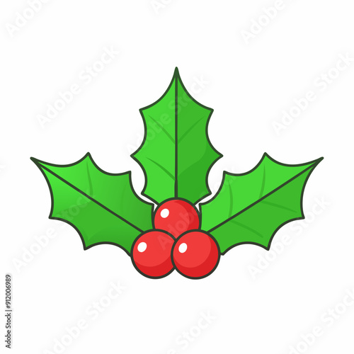 christmas holly berry isolated on white, christmas holly vector illustration, Christmas holly vector art, christmas holly silhouette, holly vector icon, eps