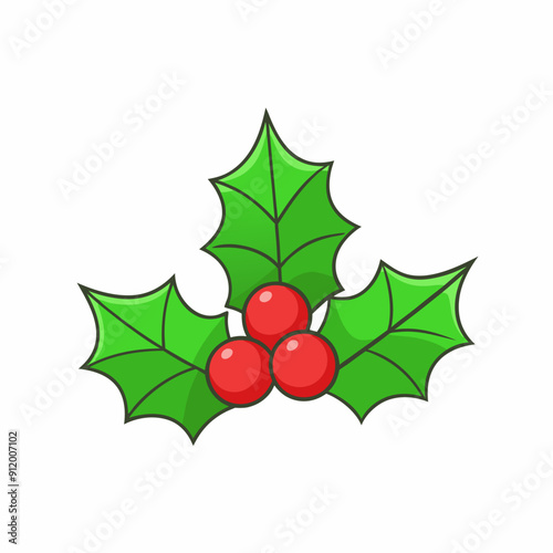 christmas holly berry isolated on white, christmas holly vector illustration, Christmas holly vector art, christmas holly silhouette, holly vector icon, eps