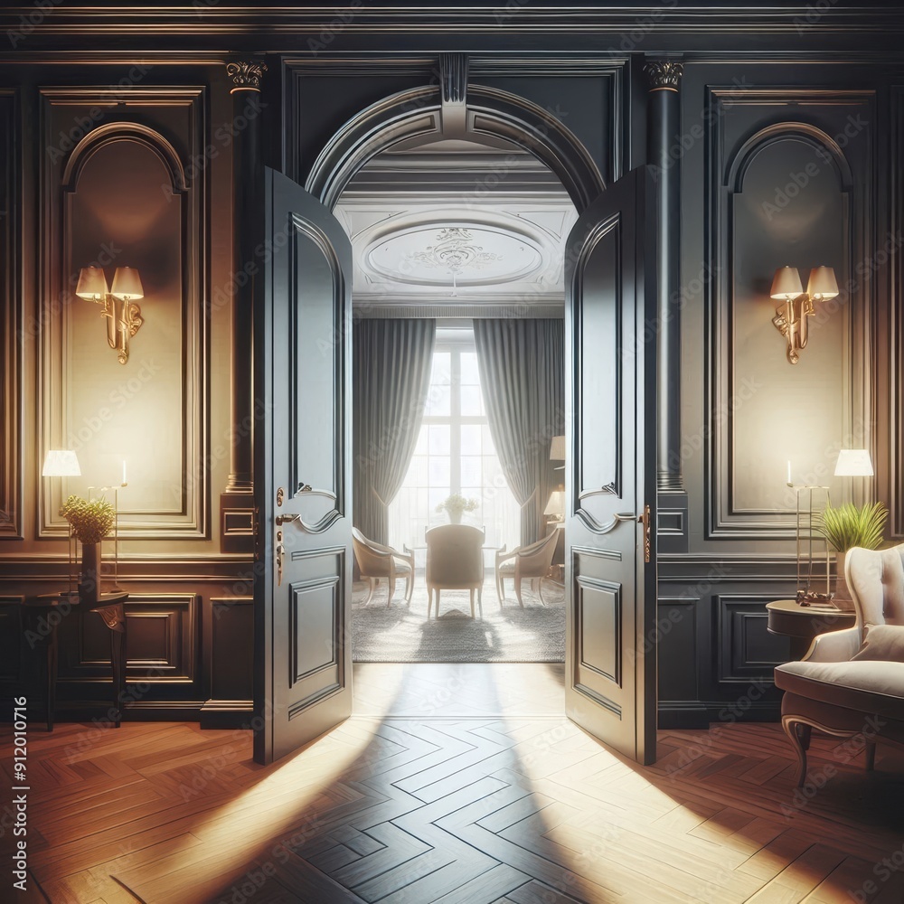 Classic and sophisticated living room with ornate details and plush furniture, great for timeless interior design inspiration. Classic and sophisticated living room with ornate details and plush furniture, great for timeless interior design inspiration.