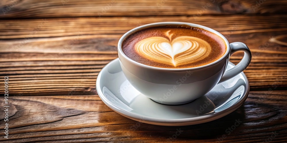 A cup of freshly brewed coffee with a heart shape on the foam, love, romance, drink, beverage, caffeine A cup of freshly brewed coffee with a heart shape on the foam, love, romance, drink, beverage, caffeine