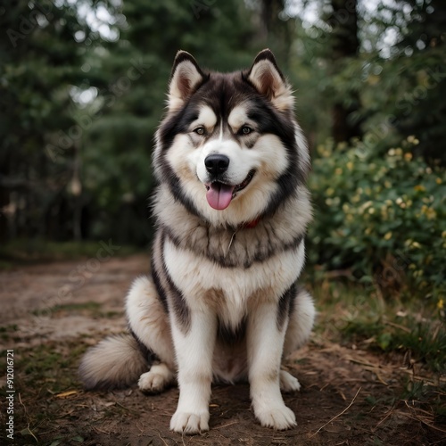 alaskan malamute dog in park