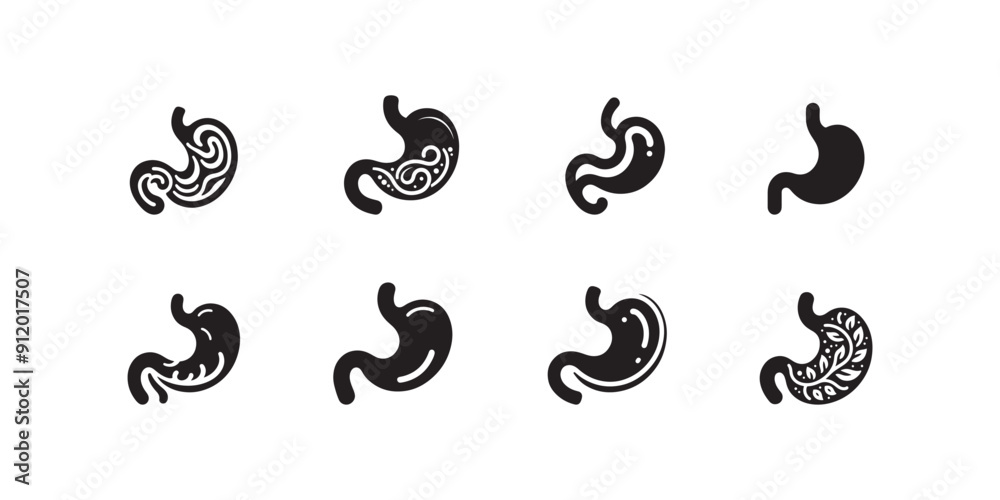 stomach icon, symbol, silhouette stomach icon, symbol, silhouette