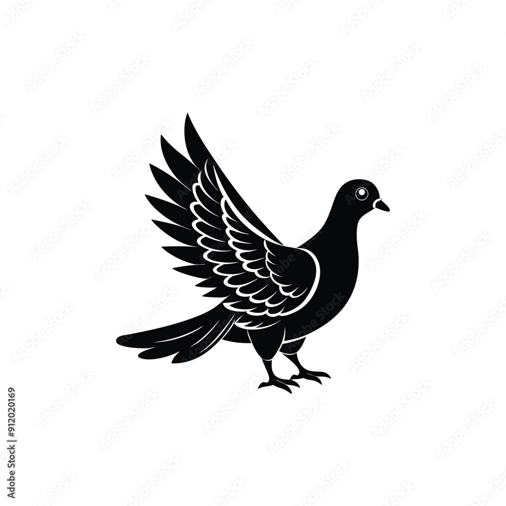 Fototapeta premium Creative Pigeon Silhouette Vector Art
