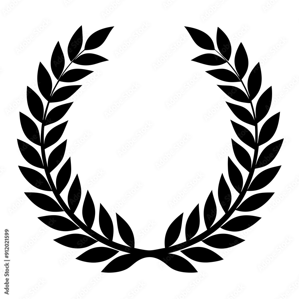 laurel wreath isolated on white, laurel wreath vector illustration, Christmas wreath vector art, laurel wreath silhouette, Line art laurel wreath vector icon, eps laurel wreath isolated on white, laurel wreath vector illustration, Christmas wreath vector art, laurel wreath silhouette, Line art laurel wreath vector icon, eps