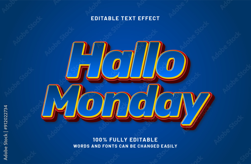 hallo monday editable text effect in simple and modern text style hallo monday editable text effect in simple and modern text style