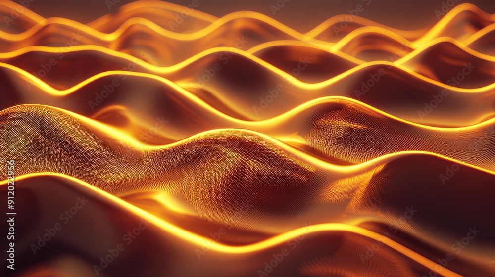 Obraz premium Glowing wave patterns creating a sense of motion