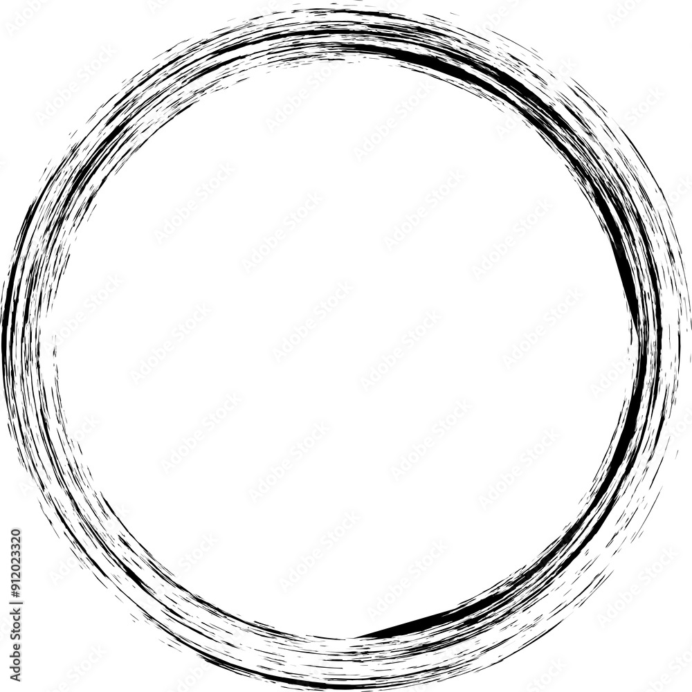 Circle frames brush strokes element Circle frames brush strokes element