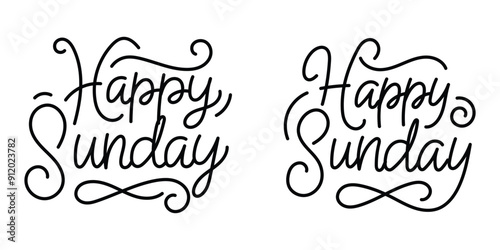 Happy Sunday Vintage Lettering Typography