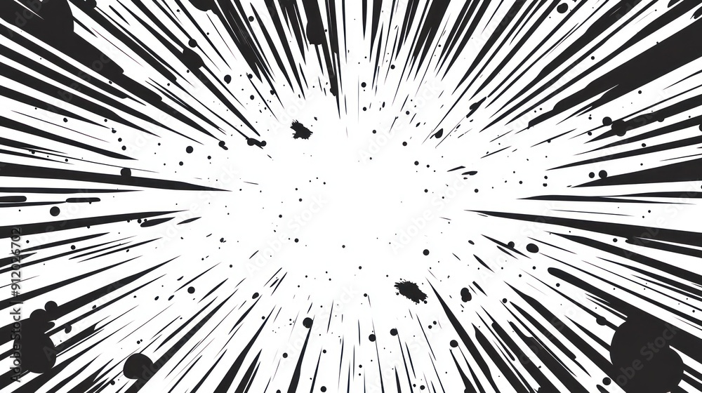 Abstract Black and White Radial Lines Burst Abstract Black and White Radial Lines Burst