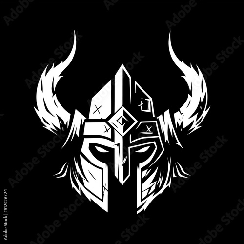 Viking Logo mascot on a black background