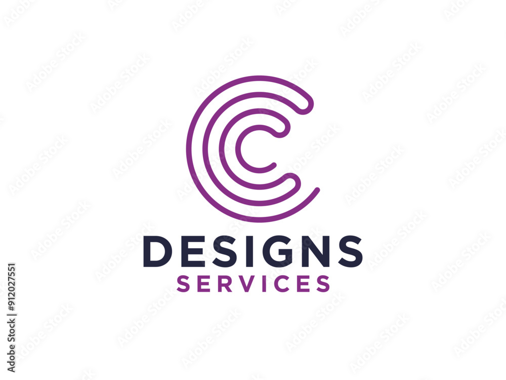 Abstract Initial Letter C Logo. Circular Line Style isolated on White Background. Usable for Business and Technology Logos. Abstract Initial Letter C Logo. Circular Line Style isolated on White Background. Usable for Business and Technology Logos.