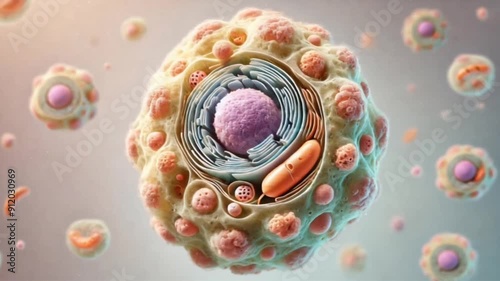 3D Cell Animation - Detailed Visualization of Cellular Structure and Functions for Educational Use photo