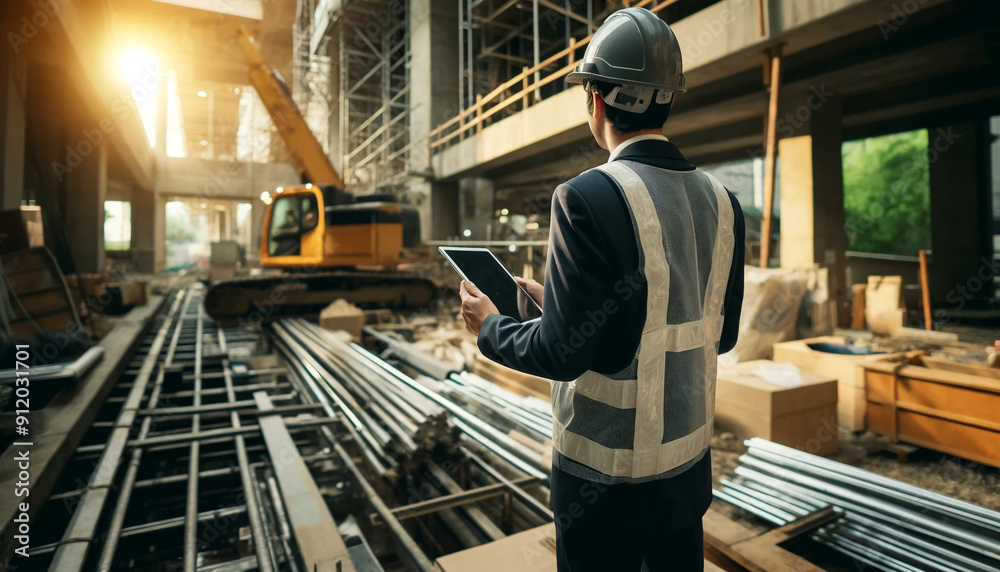engineer working in construction engineer working in construction