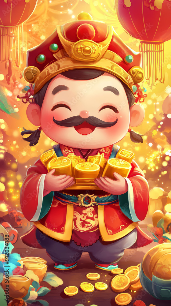 Obraz premium illustration_of_Cai_Shen_Ye_the_Chinese