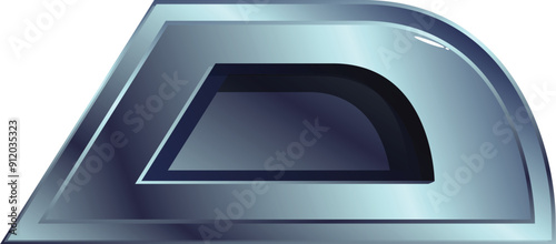 Silver letter d with beveled edge for logos, designs and more