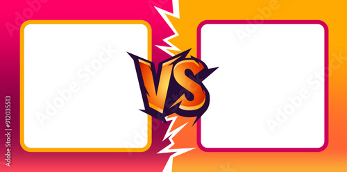 modern versus duel background. competition fighting vs banner. two sides of team fighting each other. comic style illustration vs vector