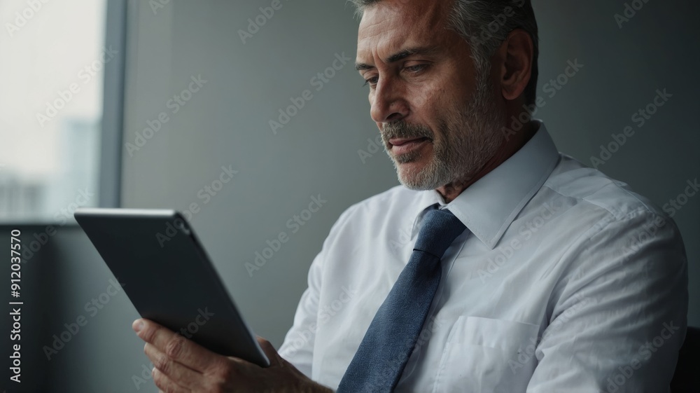 Photo portrait of businessman using digital tablet Photo portrait of businessman using digital tablet