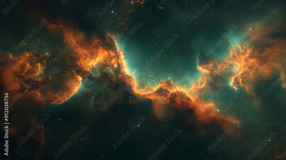 Fototapeta premium An ethereal emission nebula that spans across the cosmic canvas like a river of light