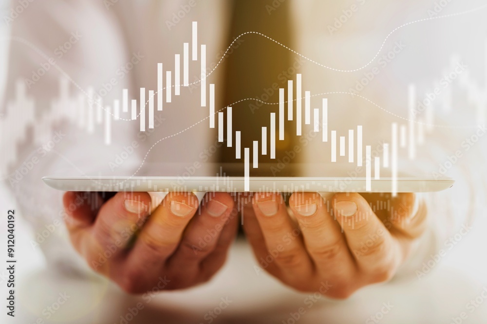 Businessman analyzing company report balance with digital tablet Businessman analyzing company report balance with digital tablet