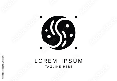 Minimalist abstract circular logo with dotted pattern, ideal for modern branding.