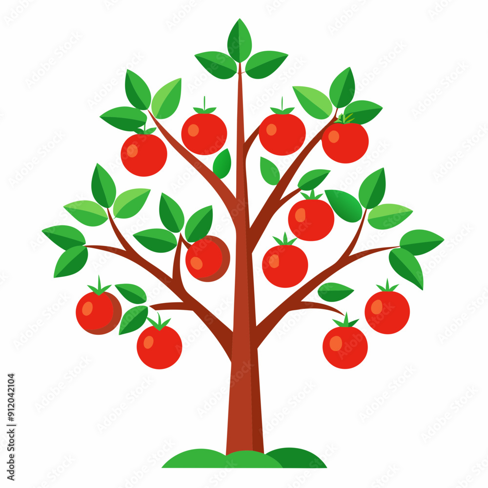 Tomato tree art vector Tomato tree art vector