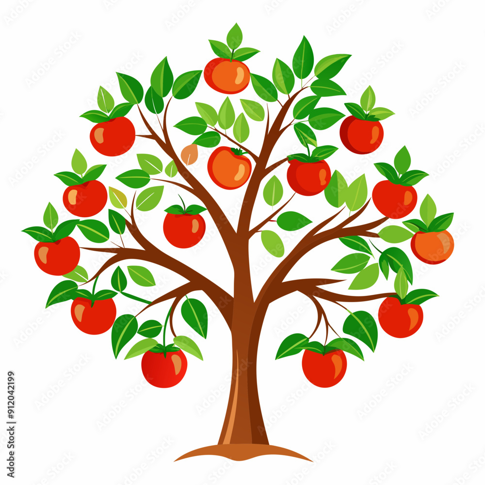 Tomato tree art vector Tomato tree art vector