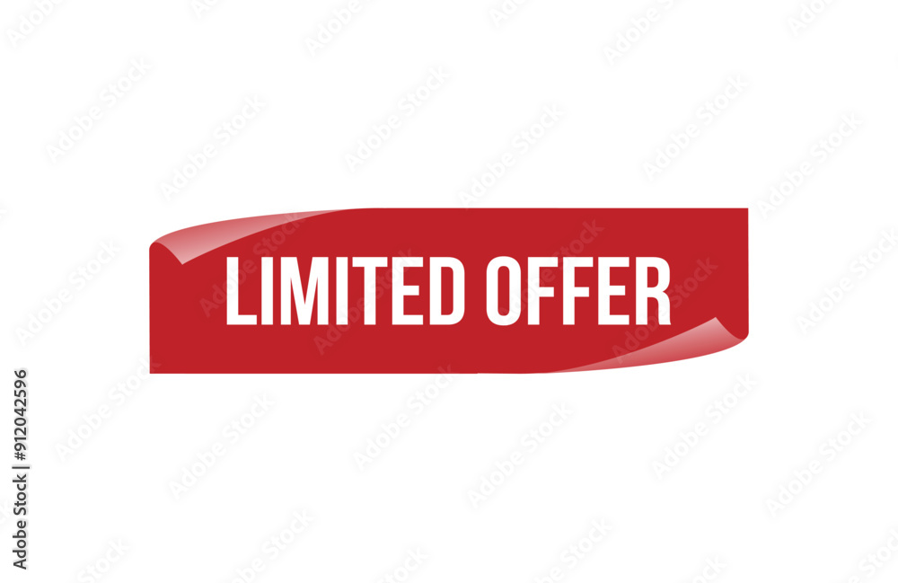 Red banner limited offer isolated on white background. Red banner limited offer isolated on white background.