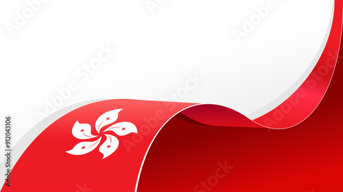 wavy hongkong flag vector background with copy space for text. hongkong national day